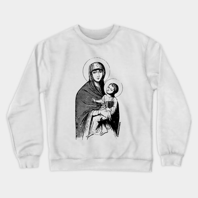 Icon of Mary and Jesus painted by Saint Luke Crewneck Sweatshirt by tabernacletshirts